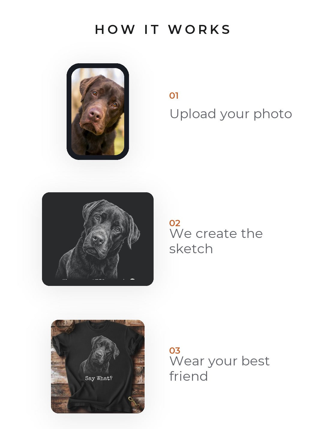 From your photo to a hand-drawn tee